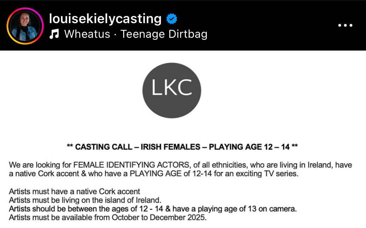 Open Casting Call from Louise Kiely Casting