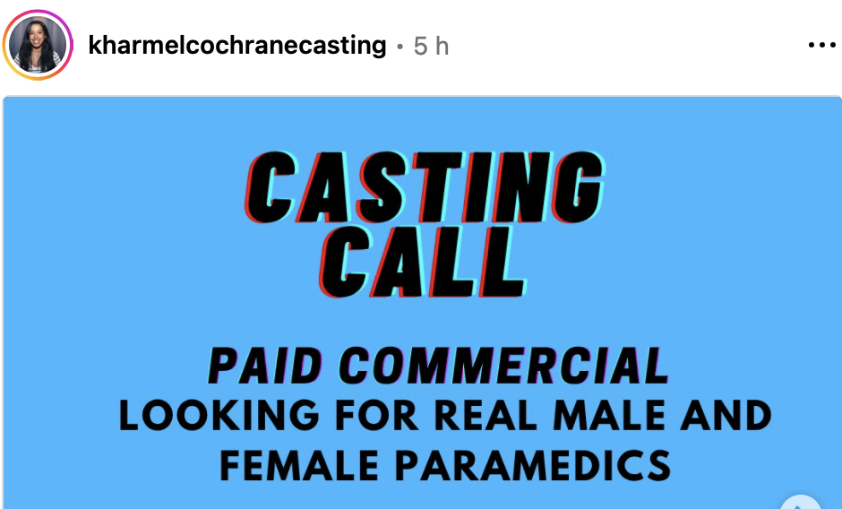 Open Casting Call From Kharmel Cochrane Casting