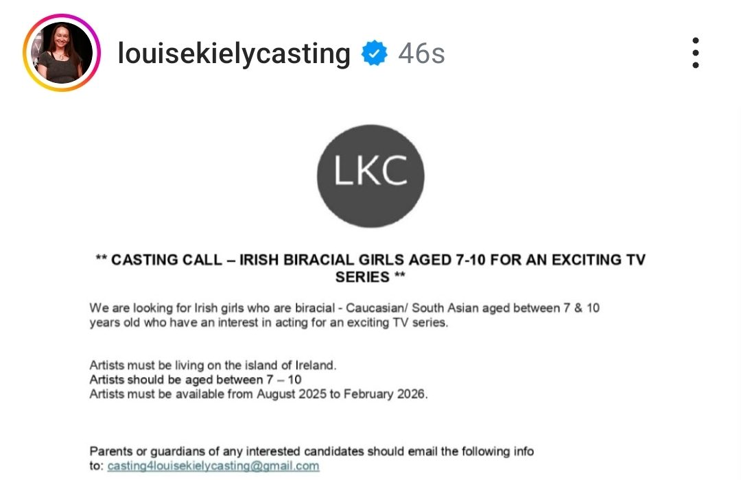 Open Casting Call from Louise Kiely Casting