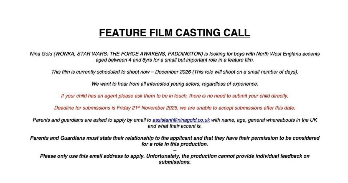 Open Casting From Nina Gold