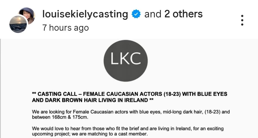 Open Casting From Louise Kiely Casting