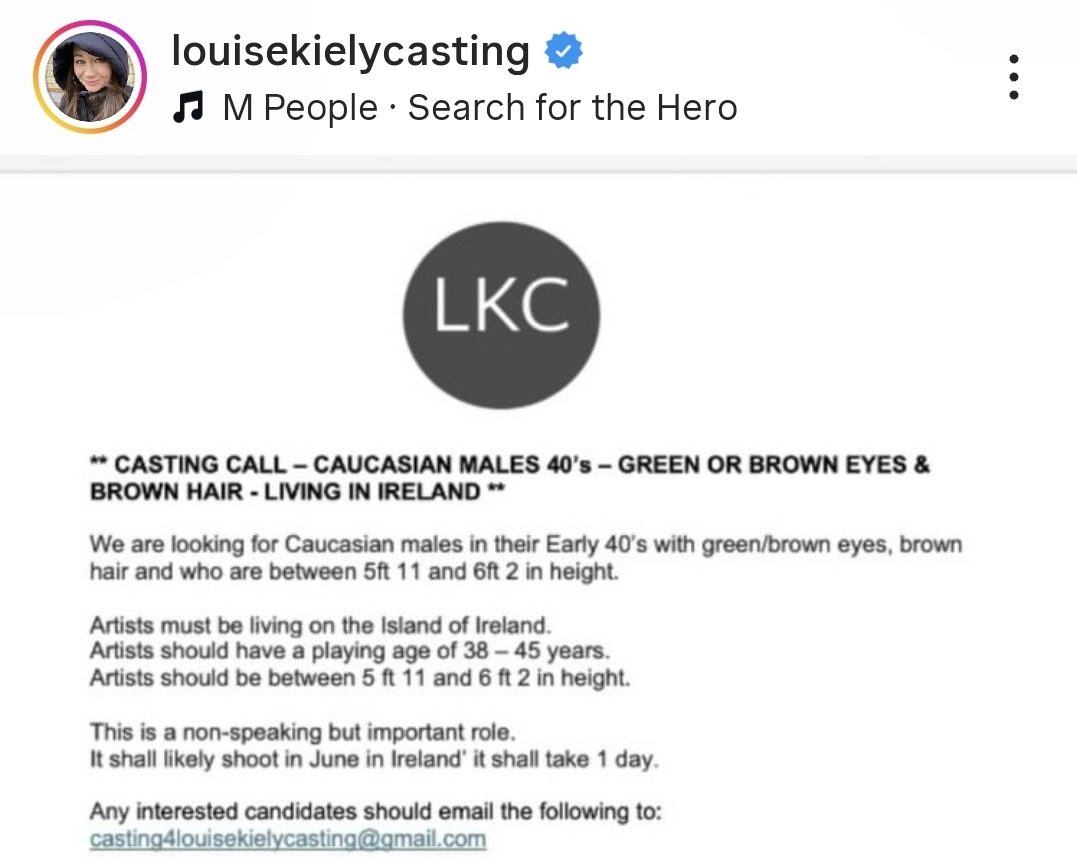 Open Call From Louise Kiely Casting