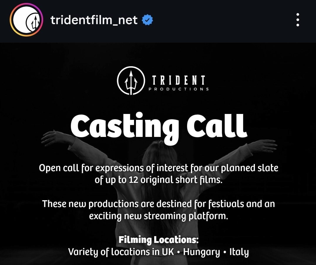 Open Call From Trident Film