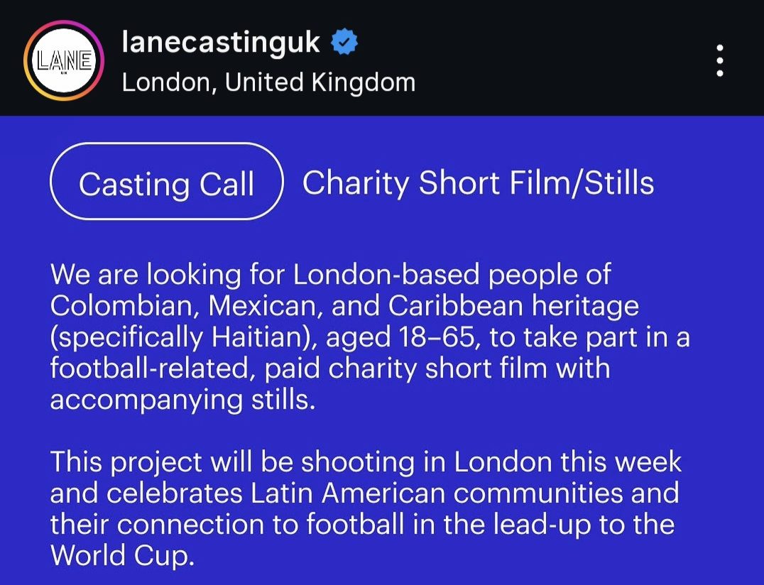 Open Call From Lane Casting